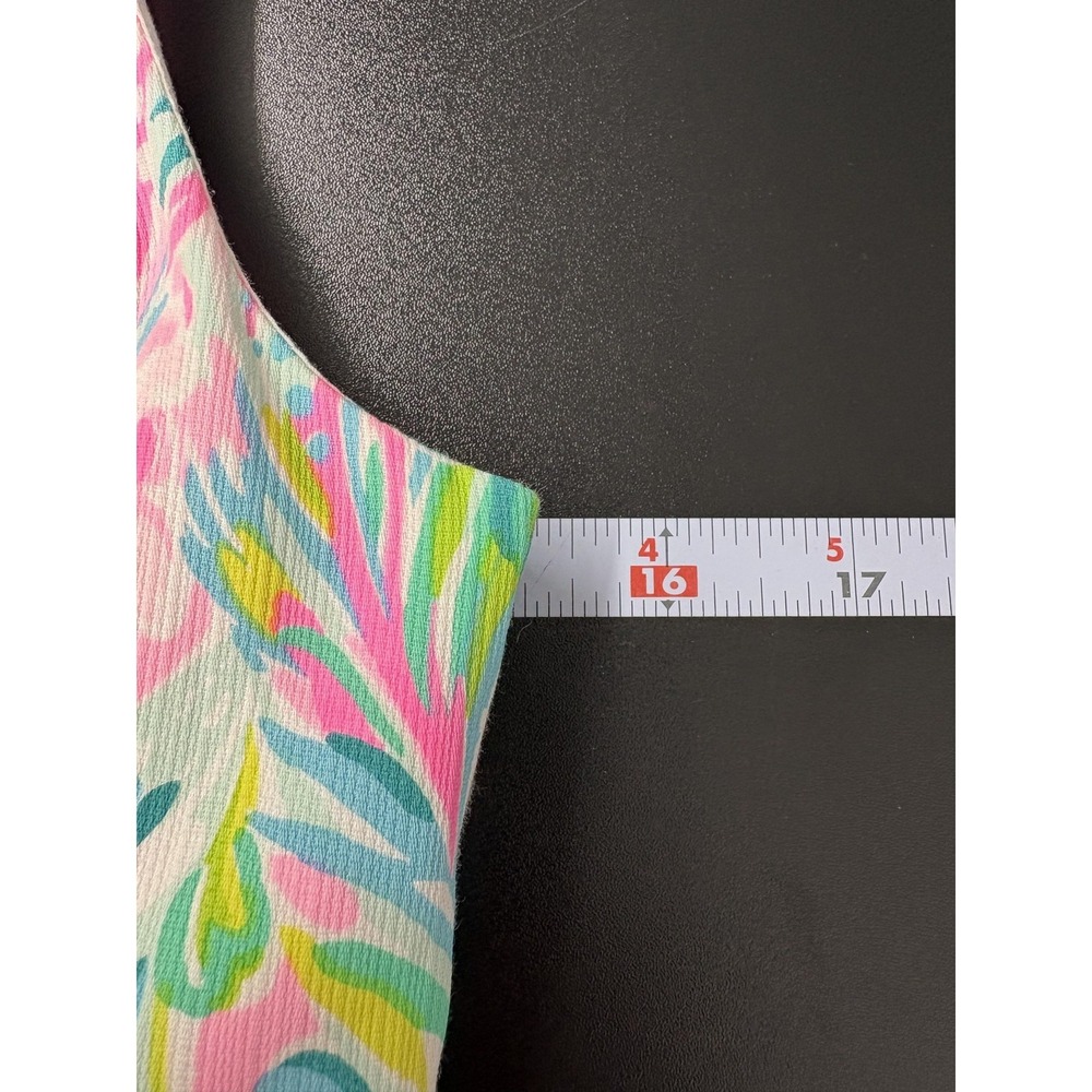 Lilly Pulitzer Dress Womens 2 Multicolor Floral Print Shift V Neck Lined 005603 - Picture 10 of 13